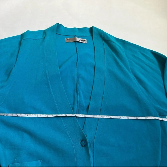JNBY Women Bright Buttoned Blue Teal Cardigan Cotton Size M Mint Condition - Picture 4 of 7